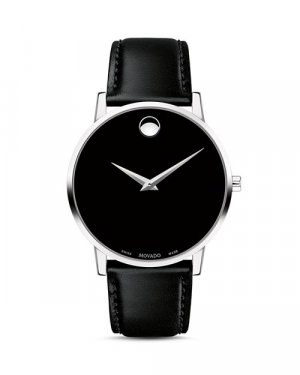 Часы Museum Classic с черным кожаным ремешком, 40 мм , цвет Black Movado