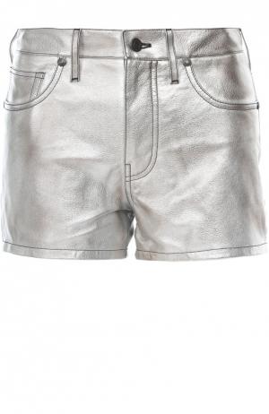 Кожаные шорты Tom Ford. Цвет: серебряный