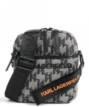 Сумка через плечо с монограммой, хлопок, бежевый Karl Lagerfeld