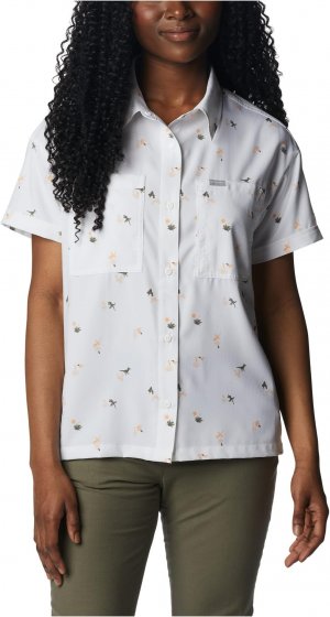 Рубашка с коротким рукавом Silver Ridge Utility , цвет White/Baja Blitz Columbia