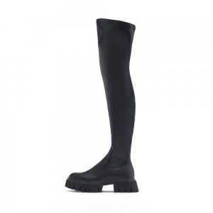 Ботфорты Zara Over-the-knee Boots with Track Soles, чёрный