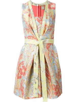 Расклешенное короткое платье Pascal Millet. Цвет: розовый и фиолетовый