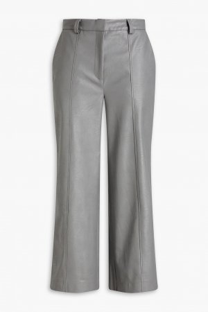 Укороченные широкие брюки из искусственной кожи , серый Each X Other