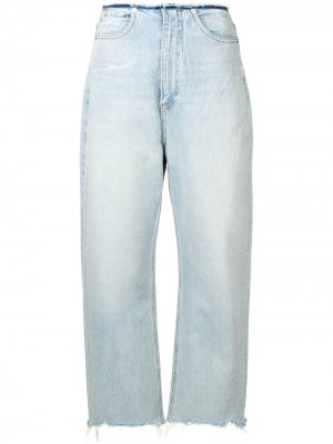 Расклешенные джинсы с необработанными краями T By Alexander Wang. Цвет: синий