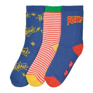 Комплект из 3 пар носков от 15/16 до 23/26 La Redoute Collections. Цвет: красный +  желтый + небесно-голубой