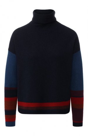 Кашемировый пуловер с воротником-стойкой Loro Piana. Цвет: синий