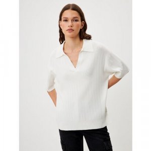 Пуловер , размер M INT, бежевый, белый Sela. Цвет: бежевый/белый/ваниль