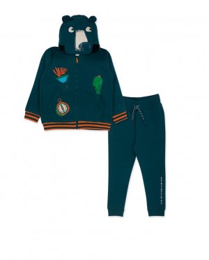 Комплект из толстовки и спортивных штанов для мальчика , темно-зеленый Tuc