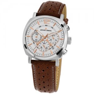 Наручные часы Lugano 61606, коричневый, серебряный JACQUES LEMANS. Цвет: коричневый