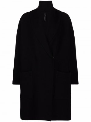 Однобортное пальто с контрастной строчкой Pierantoniogaspari. Цвет: черный
