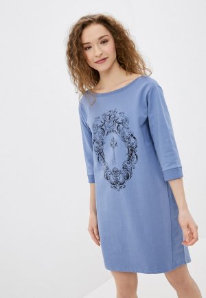 Платье домашнее Infinity Lingerie. Цвет: синий