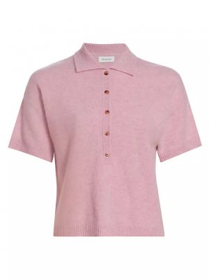Свободная рубашка-поло из кашемира Naadam, цвет pink mist NAADAM