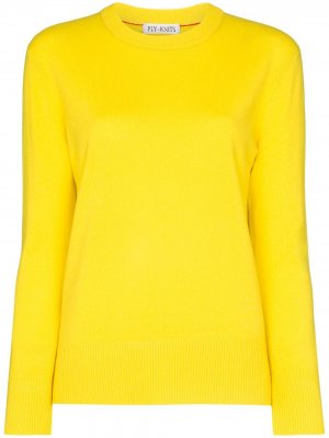 Кашемировый свитер с круглым вырезом Ply-Knits. Цвет: желтый