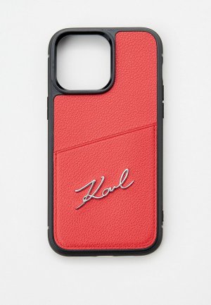 Чехол для iPhone Karl Lagerfeld 14 Pro Max, с кардслотом. Цвет: красный