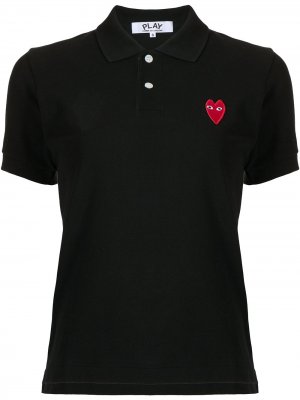 Рубашка поло с вышитым логотипом Comme Des Garçons Play. Цвет: черный