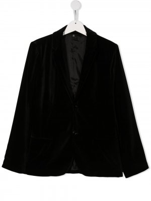 Бархатный пиджак Emporio Armani Kids. Цвет: черный