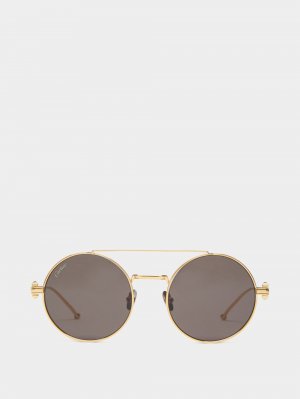 Солнцезащитные очки pasha de cartier круглой формы из титана , золото Eyewear