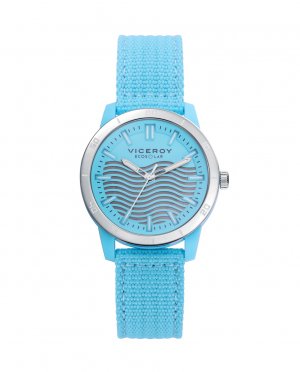 Женские часы Ecosolar с корпусом из переработанного пластика и синим нейлоновым ремешком , синий Viceroy