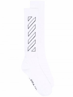 Носки с полосками Diag Off-White. Цвет: белый