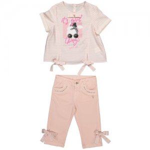 Блузка и бриджи Its girl things комплект для девочки, , размер 110, цвет светло-розовый MIDIMOD GOLD. Цвет: розовый