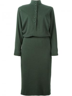 Платье-рубашка на пуговицах Jean Louis Scherrer Vintage. Цвет: зелёный