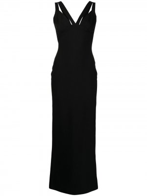 Вечернее платье с V-образным вырезом Herve L. Leroux. Цвет: черный