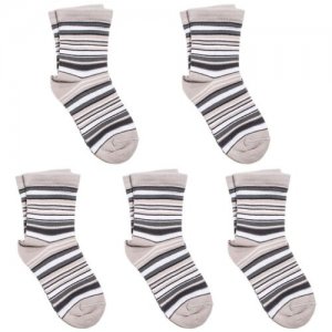 Комплект из 5 пар детских носков LORENZLine серые, размер 12-14. Цвет: серый