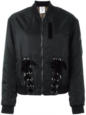 Куртка-бомбер с завязками Steve J & Yoni P. Цвет: чёрный