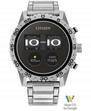 Унисекс Смарт-часы CZ Smart Wear OS с браслетом из нержавеющей стали, 45 мм Citizen