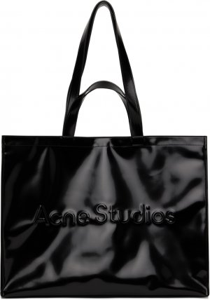 Черная сумка-тоут с лог Acne Studios