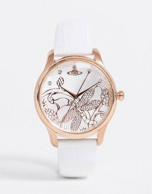 Часы с белым кожаным ремешком VV197RSWH Fitzrovia-Белый Vivienne Westwood