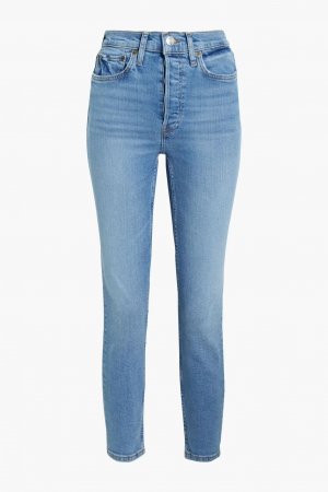 Потертые джинсы скинни в стиле 90-х годов с высокой посадкой, легкий деним Re/done