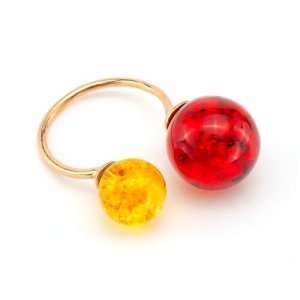 Кольцо Amberprofi, янтарь, безразмерное, красный Амберпрофи. Цвет: красный