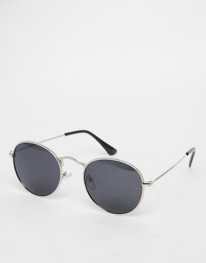 Круглые солнцезащитные очки D-Struct. Цвет: серебряный