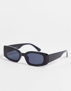 Квадратные солнцезащитные очки в узкой оправе Broad Street-Черный AJ Morgan