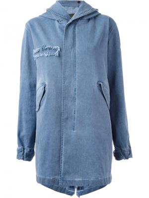Пальто с капюшоном в стиле милитари Mr & Mrs Italy. Цвет: синий