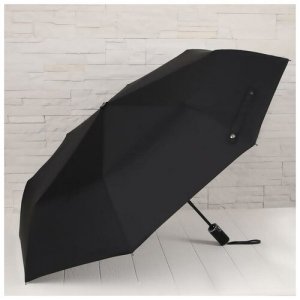 Мини-зонт , автомат, 3 сложения, 8 спиц, черный FABRETTI. Цвет: черный