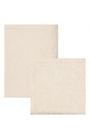 Комплект из скатерти и 18-ти салфеток Frette. Цвет: кремовый