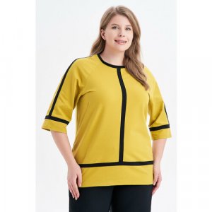 Блуза , размер 52, желтый Olsi. Цвет: желтый/горчичный