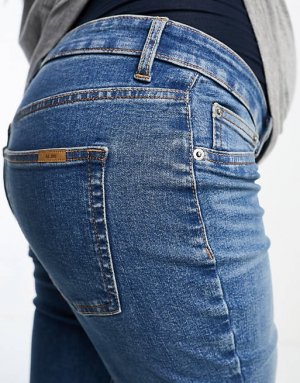 Синие джинсы скинни с завышенной талией ASOS DESIGN Maternity