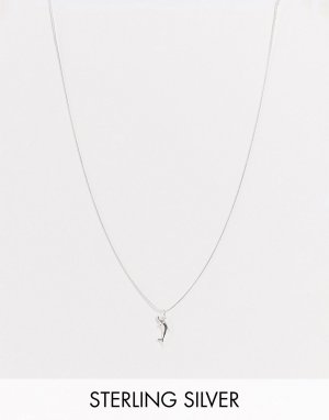 Ожерелье из стерлингового серебра с цепочкой и подвеской-дельфином -Серебряный Kingsley Ryan