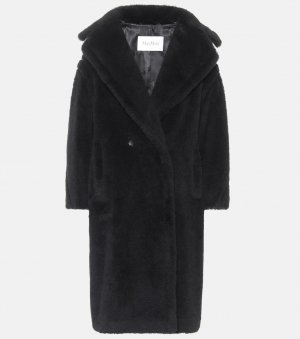 Плюшевое пальто Tedgirl из смесовой шерсти с альпакой MAX MARA, черный Mara