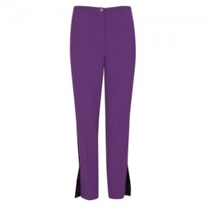 Брюки  демисезонные, прилегающий силуэт, карманы, размер 44, фиолетовый MILA. Цвет: фиолетовый