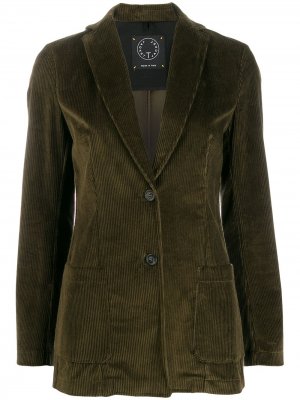 Вельветовый приталенный пиджак T Jacket. Цвет: зеленый