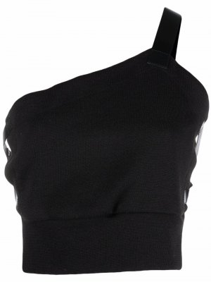 Off-shoulder leather-straps top Comme Des Garçons Noir Kei Ninomiya. Цвет: черный