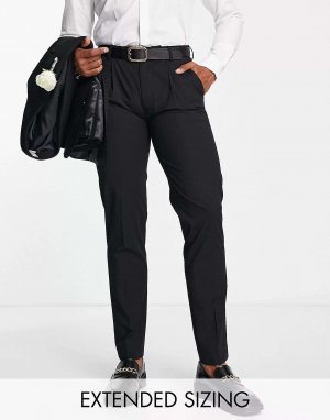 Черные узкие костюмные брюки из ткани премиум-класса Camden с эластичной тканью Noak. Цвет: черный