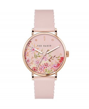 Женские часы Phylipa Retro с розовым кожаным ремешком, 37 мм , розовый Ted Baker
