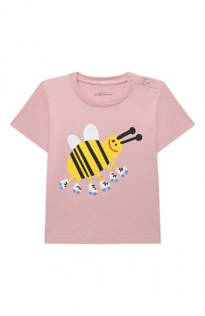 Хлопковая футболка Stella McCartney. Цвет: розовый