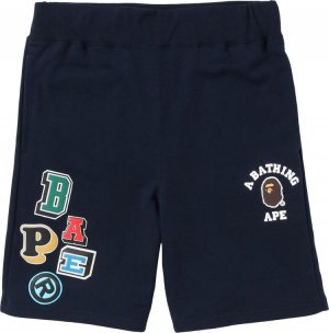 Спортивные шорты BAPE Multi Fonts Sweatshorts 'Navy', синий