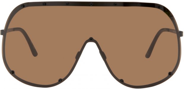 Черные солнцезащитные очки с щитком Rick Owens
